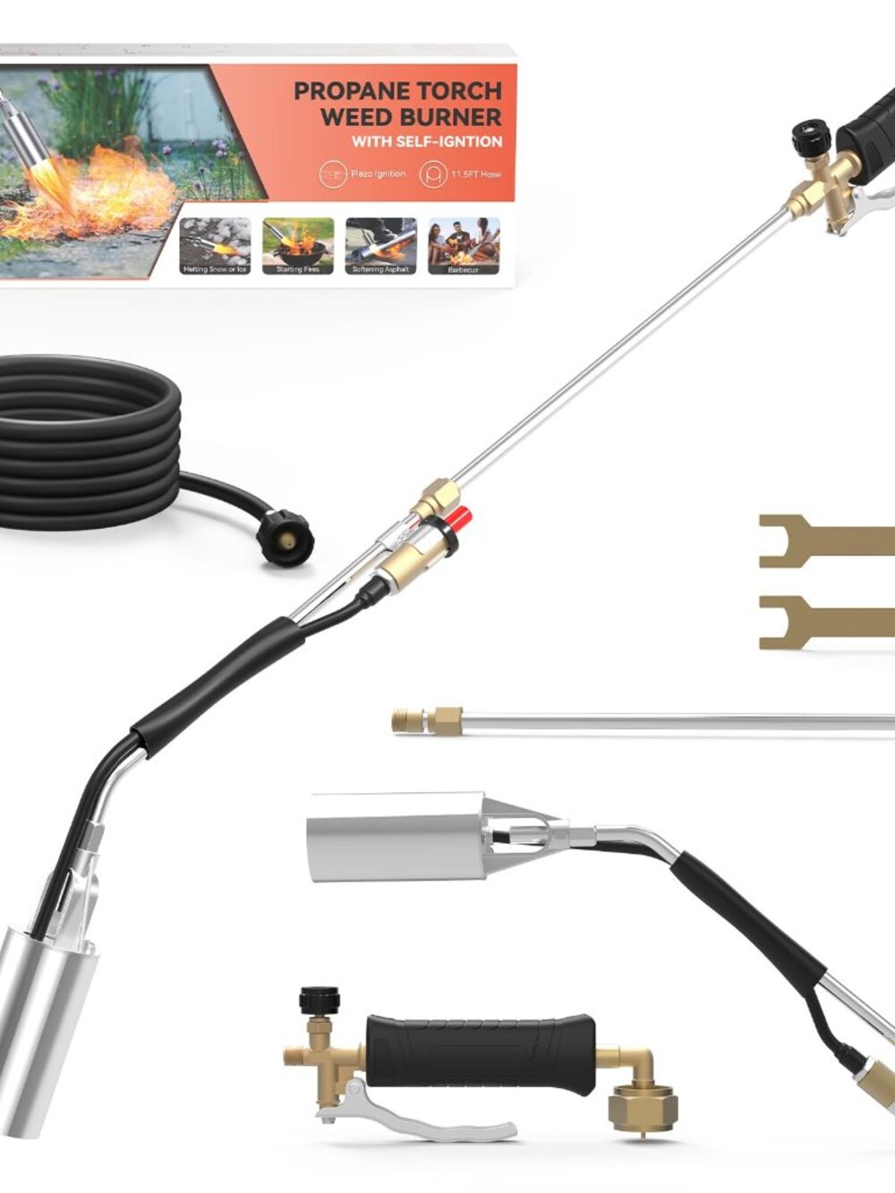 New in box Propane Torch Burner with 11.5FT Hose, Torch with Self Igniter Turbo